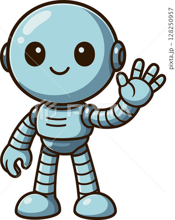 かわいい現代風のAIロボットのイラスト 128250957