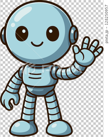 かわいい現代風のAIロボットのイラスト 128250957