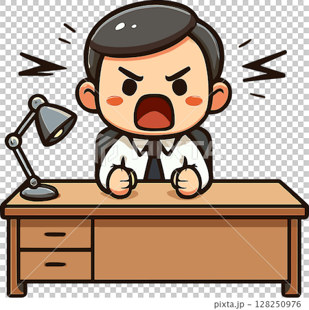 憤怒的老闆插圖 憤怒的老闆插圖 128250976