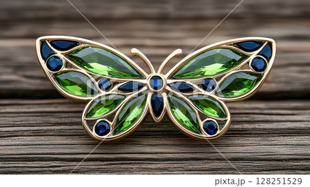 vintage style brooch shaped like butterfly with colorful gems vintage style brooch shaped like butterfly with colorful gems 128251529