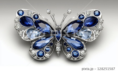 Elegant Butterfly Brooch with Tanzanite and Luxury Design Elegant Butterfly Brooch with Tanzanite and Luxury Design 128251587
