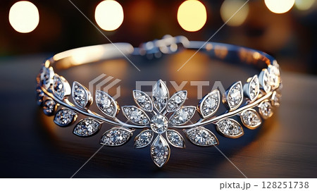 Elegant Diamond Necklace with Leaf and Floral Design for Glamorous Style 128251738