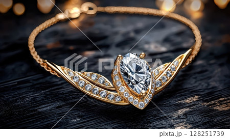 Elegant Diamond Necklace Design with Glamorous Touch and Sparkling Accents 128251739