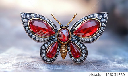 Vintage Ruby Butterfly Brooch Inspired Jewelry Design with Sparkling Accents Vintage Ruby Butterfly Brooch Inspired Jewelry Design with Sparkling Accents 128251780