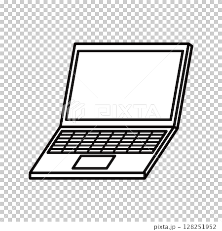開いたノートパソコンのアイコン 128251952