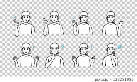 男女の居酒屋店員のアバターセット 男女の居酒屋店員のアバターセット 128251953