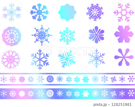 雪の結晶の素材セット 雪の結晶の素材セット 128251981