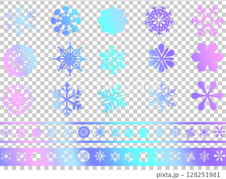 雪の結晶の素材セット 雪の結晶の素材セット 128251981