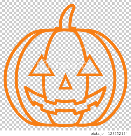 ハロウィンのかぼちゃイラスト-1-1 オレンジ 128252134