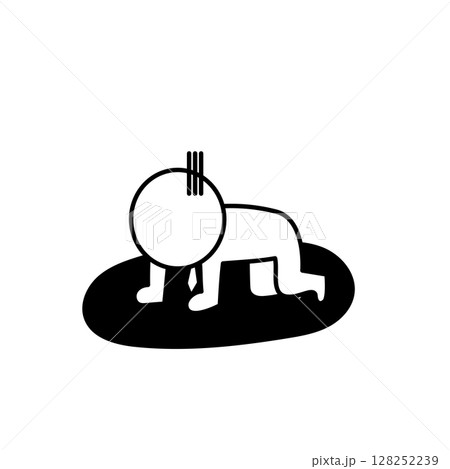 がっかりしてうなだれる人のイラスト 128252239