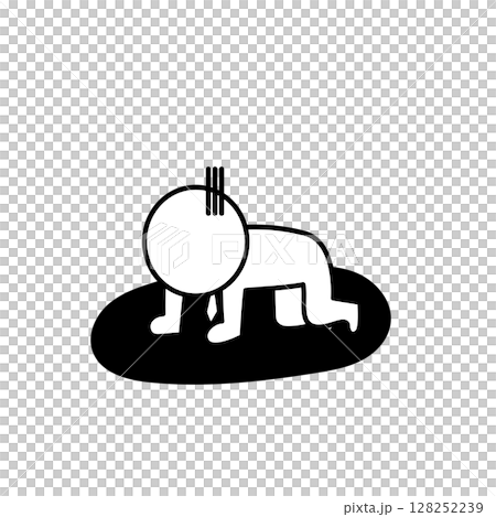 がっかりしてうなだれる人のイラスト 128252239