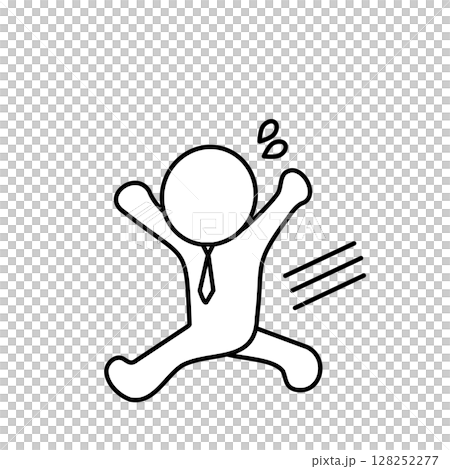 走って逃げるサラリーマンのイラスト 128252277