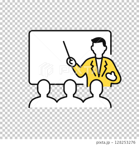 プレゼン・会議・セミナー・研修のシンプルなベクターアイコンイラスト素材 プレゼン・会議・セミナー・研修のシンプルなベクターアイコンイラスト素材 128253276