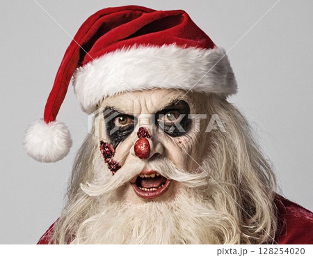 Image of zombie santa claus. Artificial intelligence.  128254020