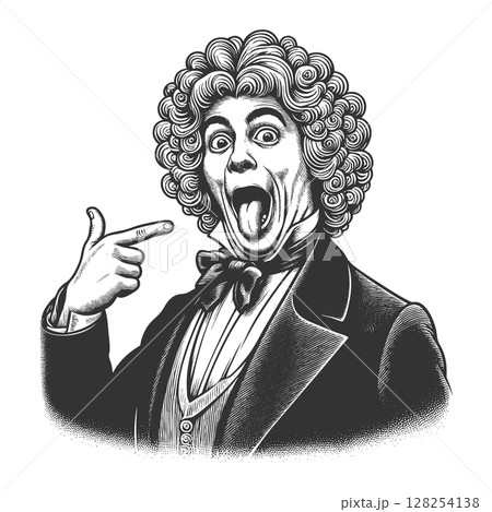 Surprised Aristocrat Pointing at Himself in Wig Surprised Aristocrat Pointing at Himself in Wig 128254138