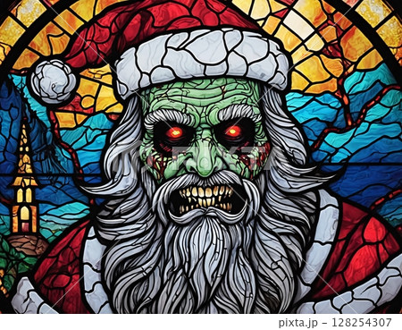 Image of zombie santa claus. Artificial intelligence. Image of zombie santa claus. Artificial intelligence. 128254307