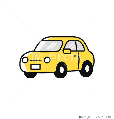 斜め前から見た自動車のシンプルなベクターアイコンイラスト素材 128254510