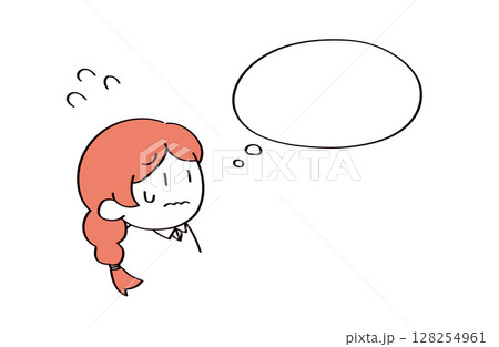 人物とフキダシのイラスト 人物とフキダシのイラスト 128254961