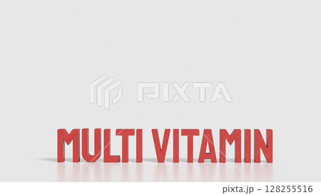The Red multi vitamin on White Background for sci or health concept 3d Rendering. 128255516