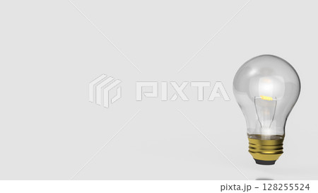 The Light bulb on white background for Idea or Business concept 3d Rendering. 128255524