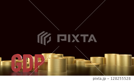 The GDP and gold coins for Business concept 3d Rendering. The GDP and gold coins for Business concept 3d Rendering. 128255528