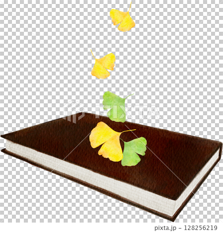 書籍、水彩畫、古董、筆記本、銀杏、插圖 128256219