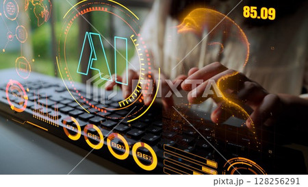 AI Brain Processing Data with Generative Artificial Intelligence Concept Thunk AI Brain Processing Data with Generative Artificial Intelligence Concept Thunk 128256291