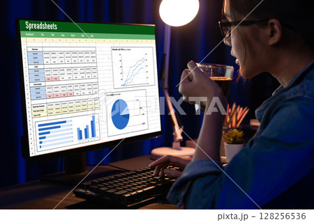 Spreadsheet Document Information Financial Startup Concept brisk 128256536