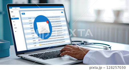 Email notification message showing on computer screen brisk Email notification message showing on computer screen brisk 128257030