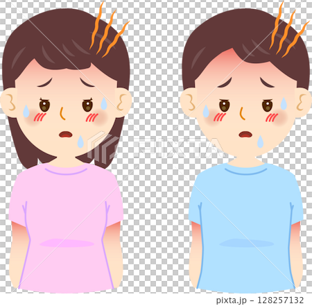 中暑的男性和女性 中暑的男性和女性 128257132