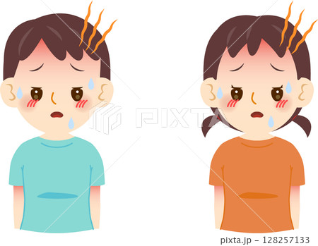 熱中症の子ども 128257133