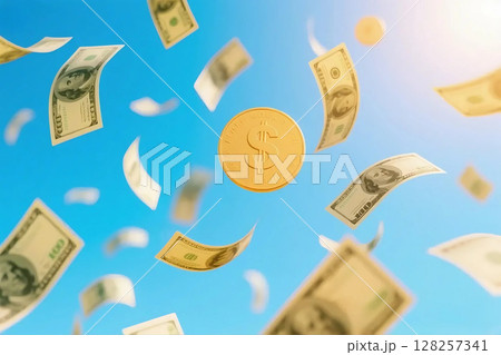 舞い散るお金 128257341