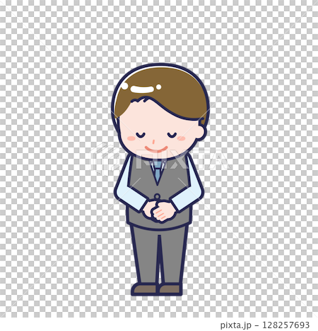 販売員/ななめ/男性 08 販売員/ななめ/男性 08 128257693