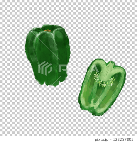 Watercolor illustration of bell pepper 128257803