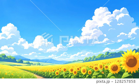 向日葵と青空 128257858