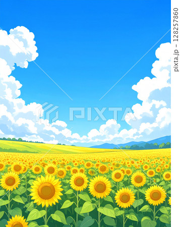 向日葵と青空 128257860