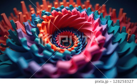 Abstract circular layered with inner center and gradient transition 128258327