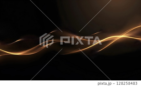 Stylish abstract black background with gold curves 128258483