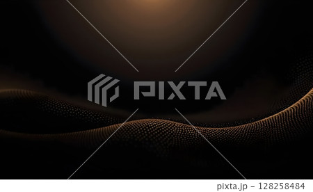Stylish abstract black background with gold curves 128258484