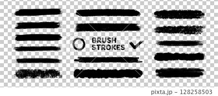 Blurred brush strokes landscape set 128258503