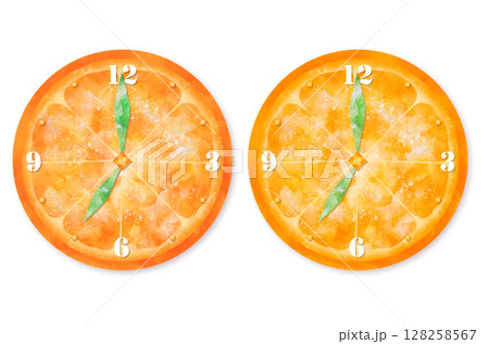 オレンジの時計 128258567