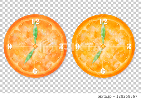 オレンジの時計 128258567