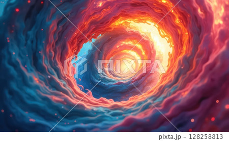 a close up of a spiral shaped object with a bright light 128258813