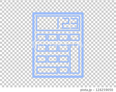 Calculator icon simple blue Calculator icon simple blue 128259050