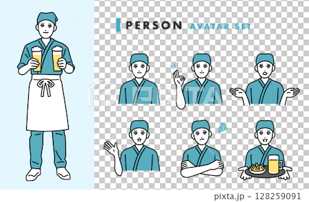 男酒吧職員頭像集 128259091