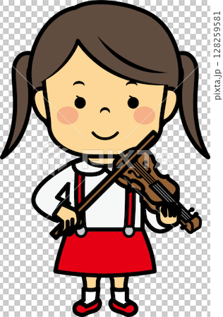 A girl playing a violin A girl playing a violin 128259581
