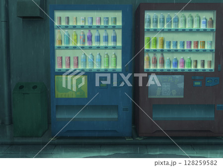 自動販売機　背景イラスト05 128259582