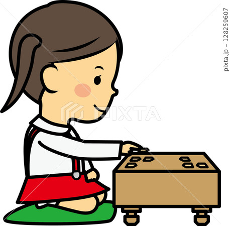将棋を指す女の子 128259607