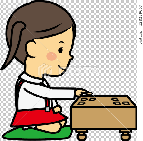 将棋を指す女の子 128259607