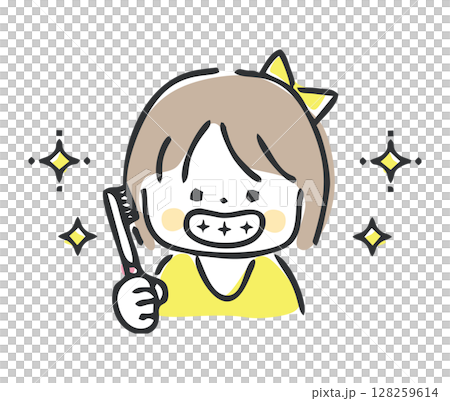 Girl with beautiful teeth 128259614